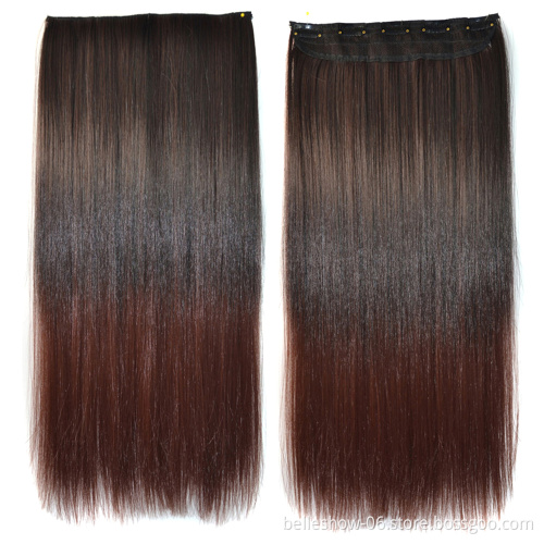 Hot sellhair clip in extension wet and wavy clip in hair extension synthetic cheap kinky straight clip in hair extension